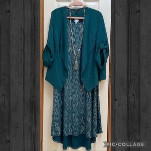 LuLaRoe Carly Elegant “Silver Brushstrokes” Swing Dress - size 2x